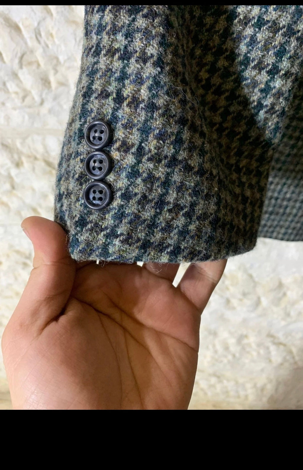 Vintage Harris Tweed houndstooth pure wool classic hunting jacket blazer 42R