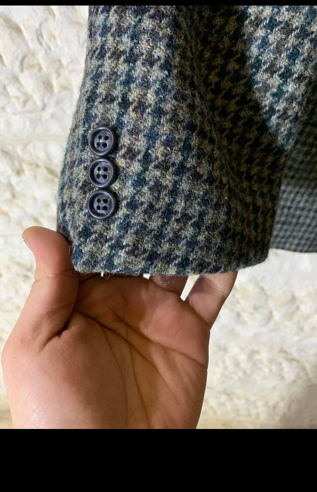 Vintage Harris Tweed houndstooth pure wool classic hunting jacket blazer 42R