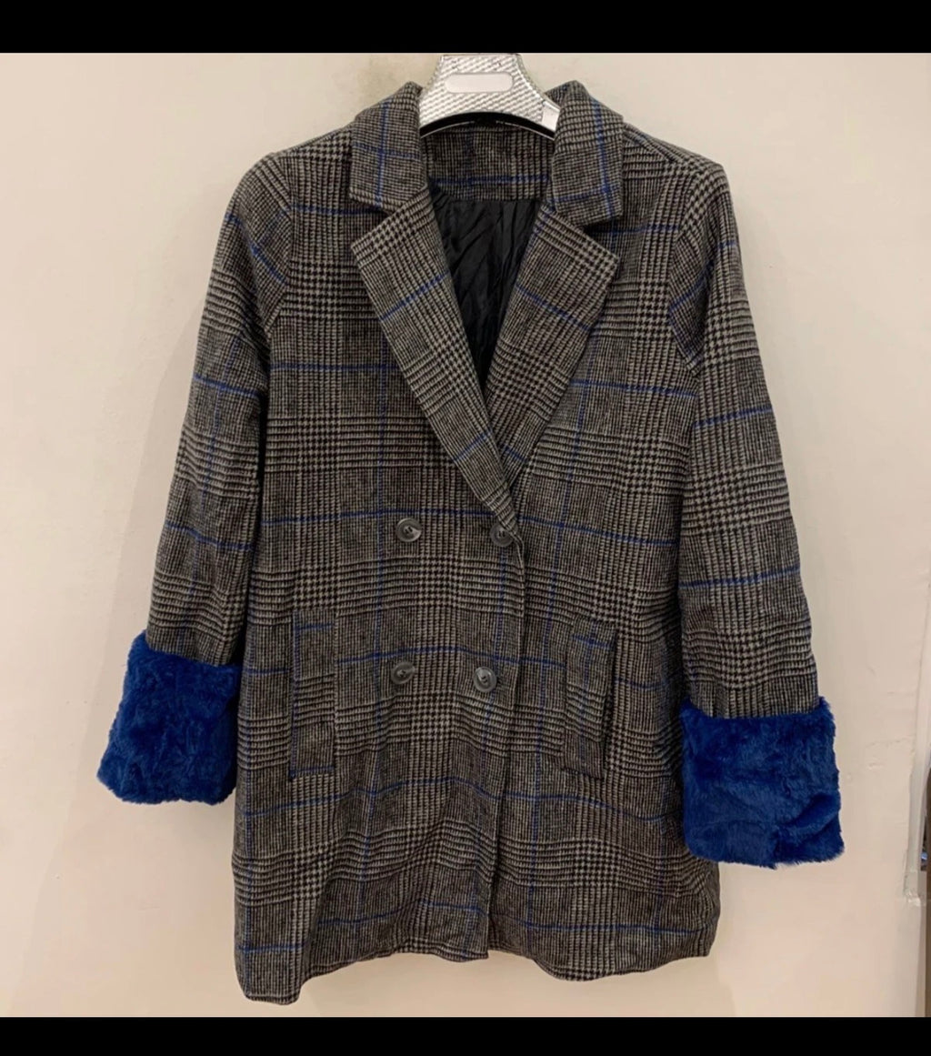 Vintage wool blend classic women's double breasted jacket coat 42 12 L