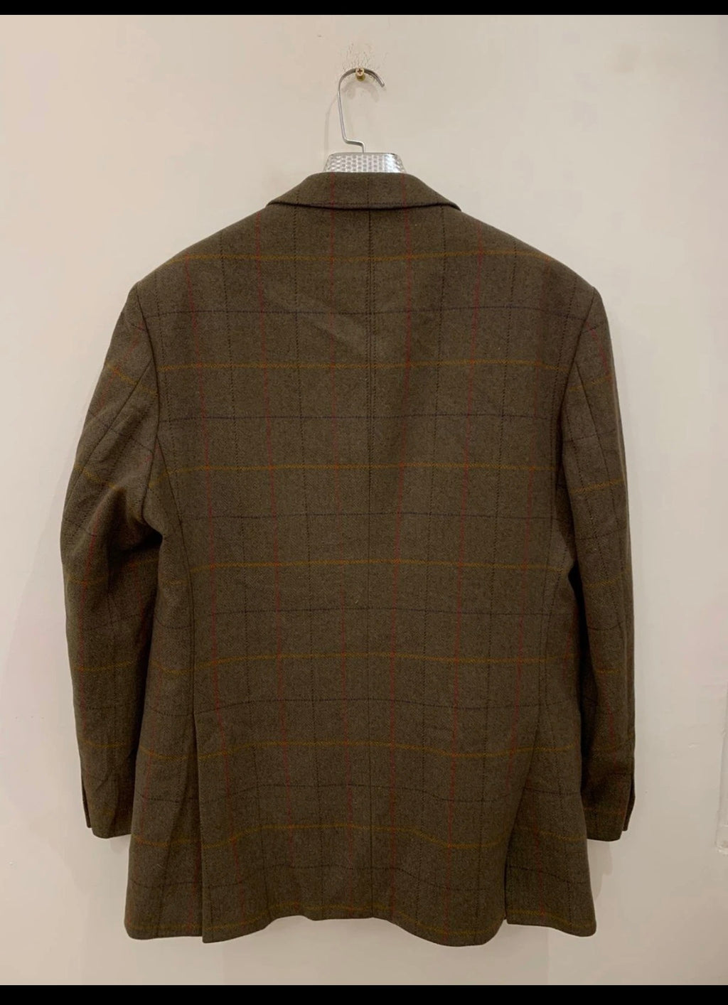 Vintage Bladen 100% Lambswool Windowpane olive green hunting jacket blazer 42L