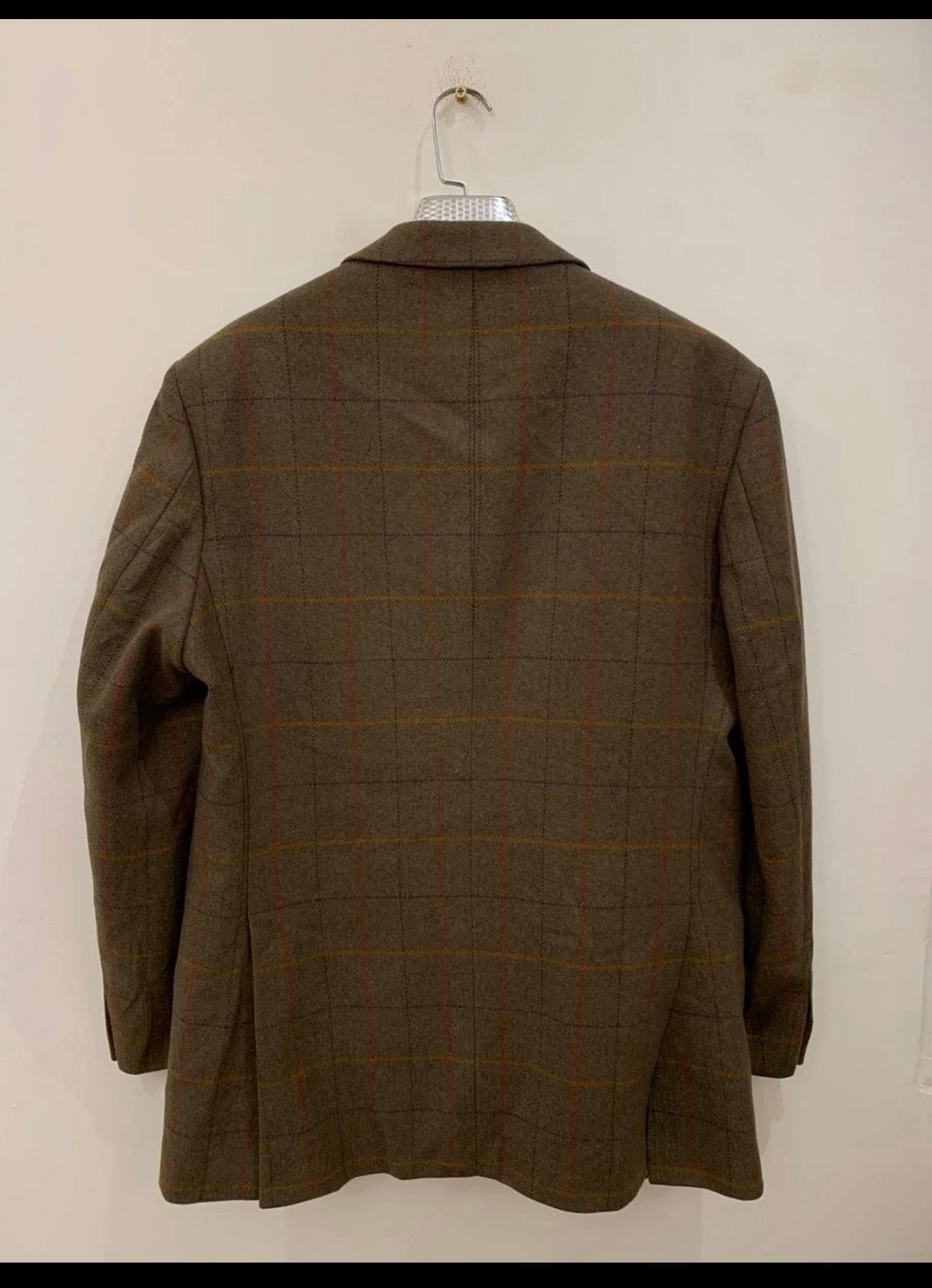 Vintage Bladen 100% Lambswool Windowpane olive green hunting jacket blazer 42L