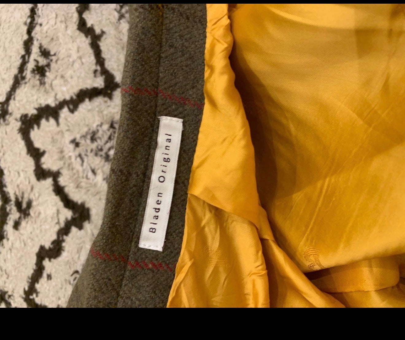 Vintage Bladen 100% Lambswool Windowpane olive green hunting jacket blazer 42L
