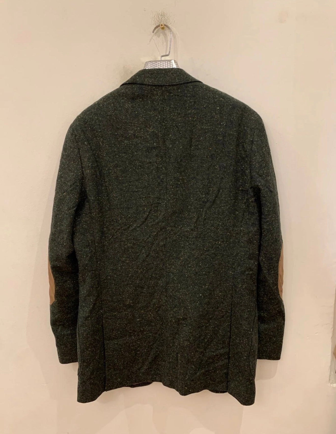 Classic pure wool tweed camouflage green hunting jacket blazer 40R 40L