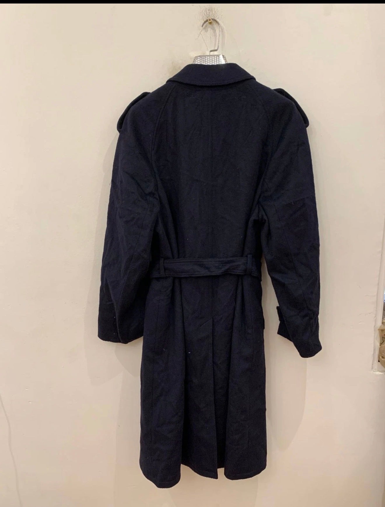 Vintage Lord pure wool belted navy classic raglan Loden over coat 40R