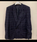 Vintage Angelo Litrico pure wool tweed double breasted plaid jacket blazer 40L