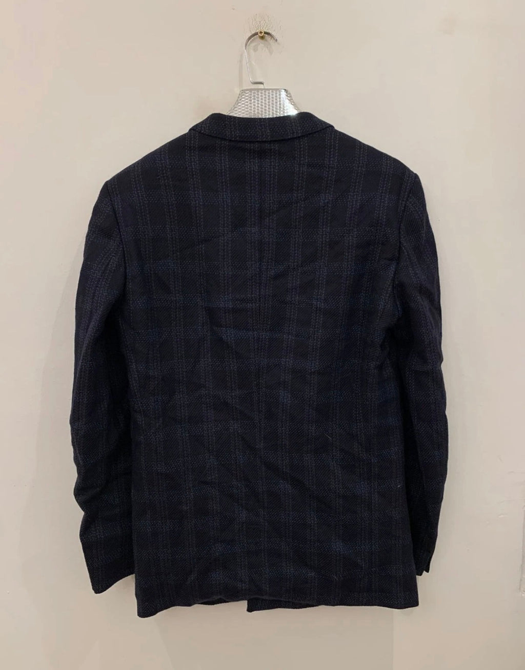 Vintage Angelo Litrico pure wool tweed double breasted plaid jacket blazer 40L