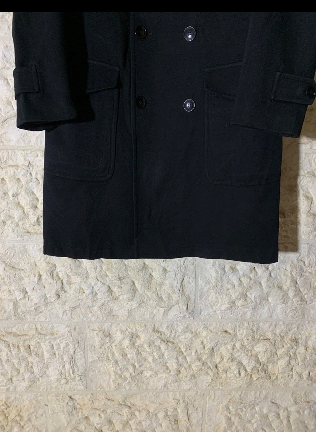 Vintage Daniel Hechter Paris belted classic double breasted over coat 44R