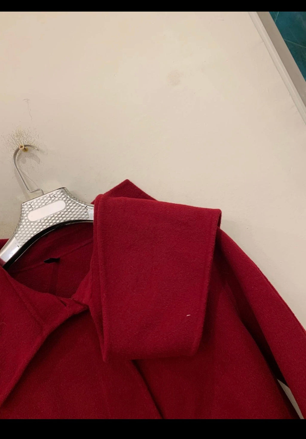 Vintage Superfine wool classic women's raglan red burgundy over coat 46 16 XL