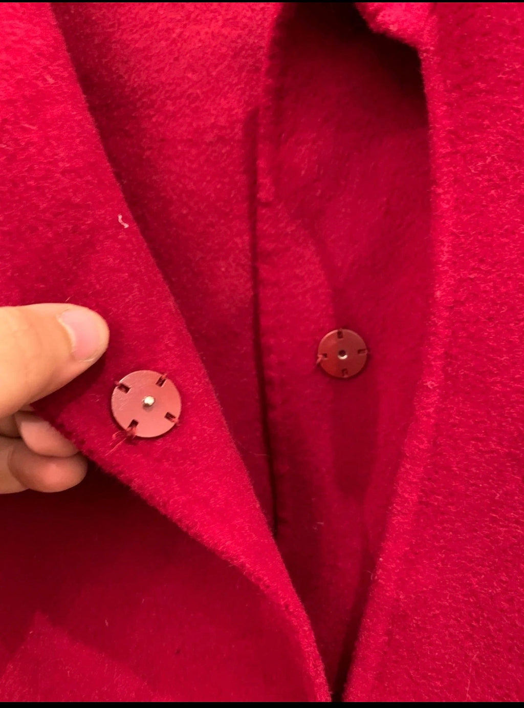Vintage Superfine wool classic women's raglan red burgundy over coat 46 16 XL