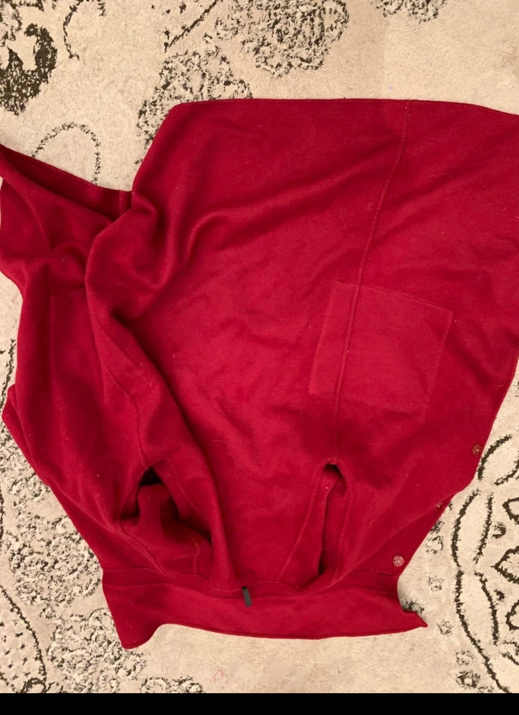 Vintage Superfine wool classic women's raglan red burgundy over coat 46 16 XL