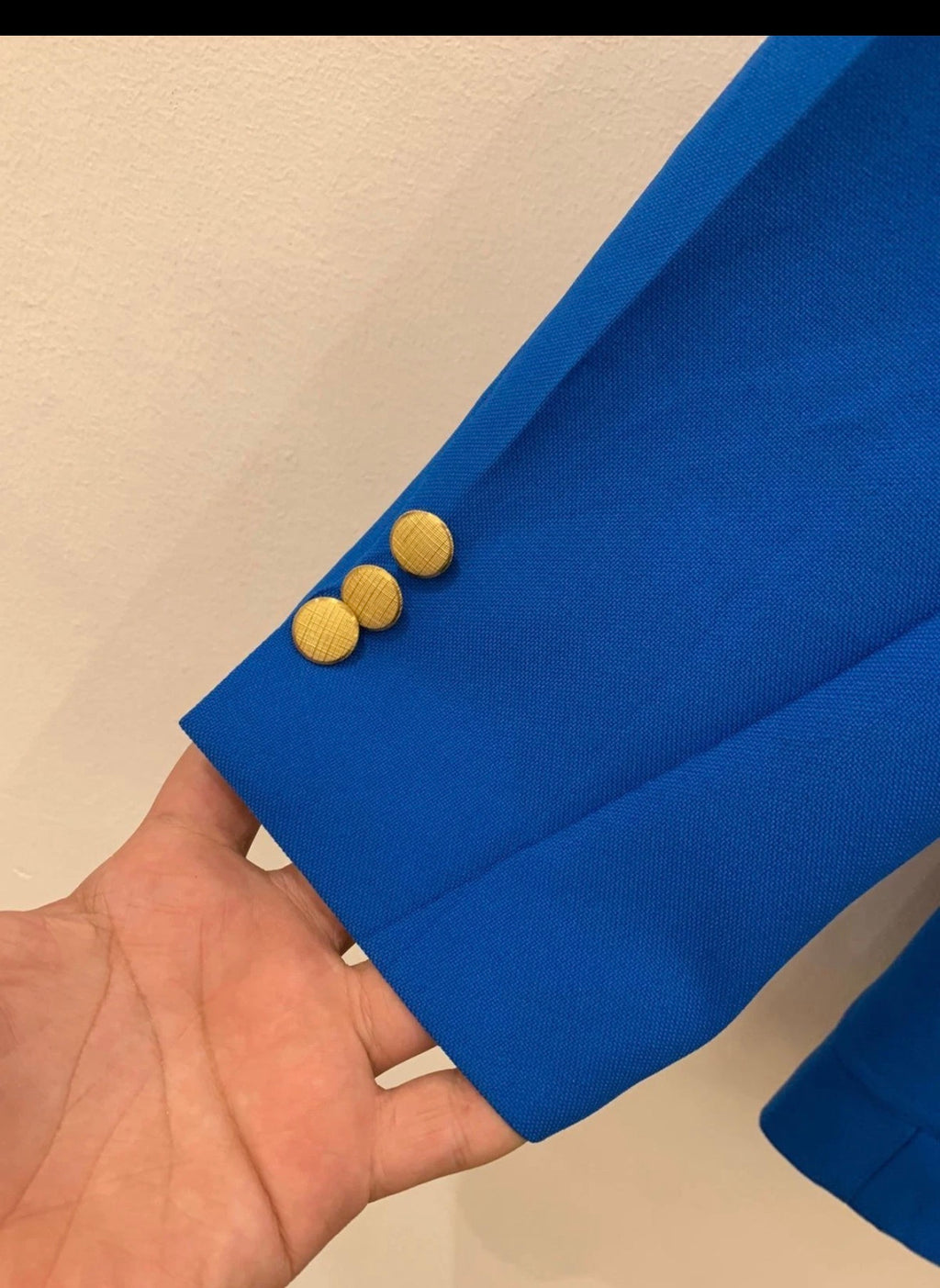Vintage gold button Azure blue unique union made classic jacket blazer 38R