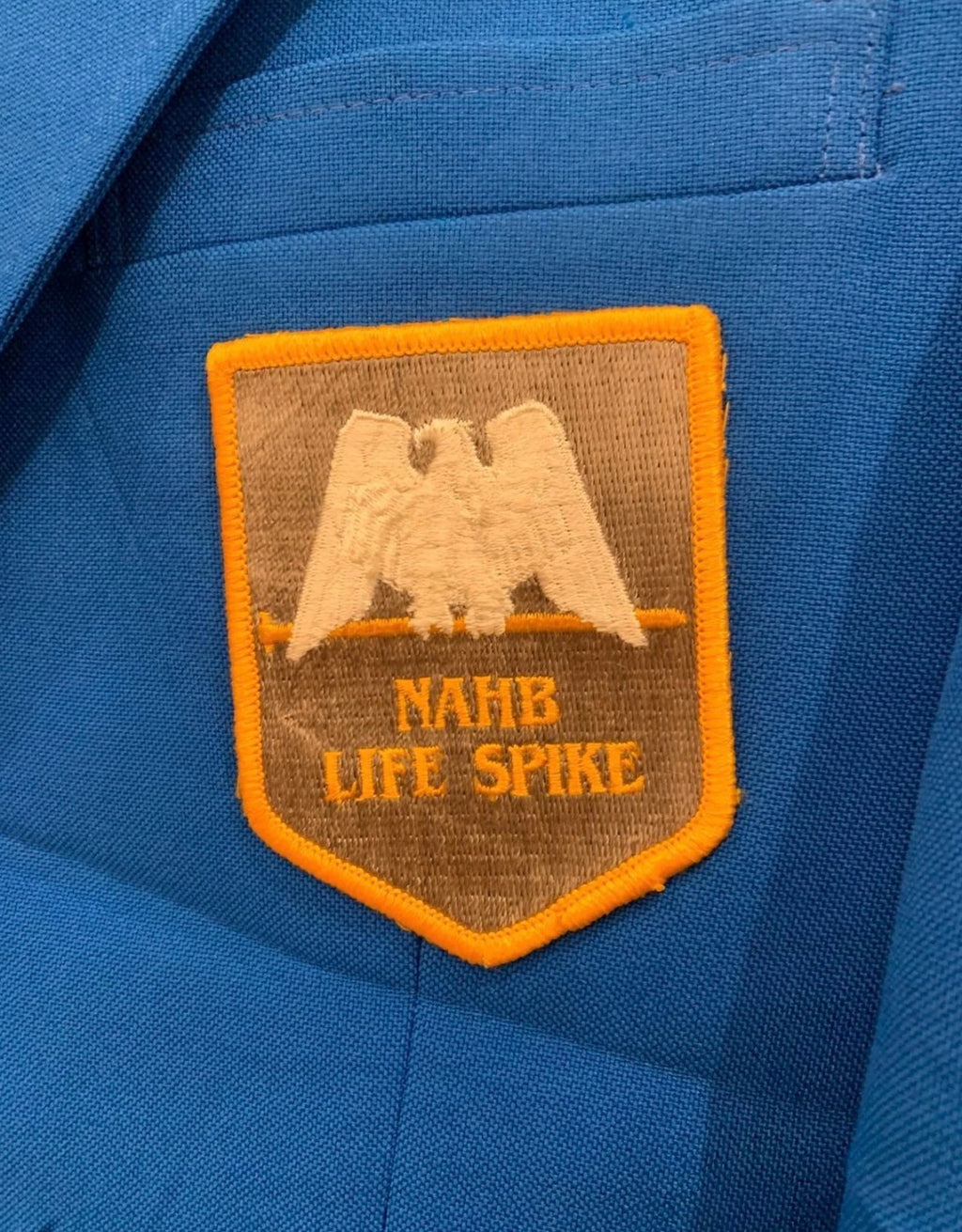 Vintage gold button Azure blue unique union made classic jacket blazer 38R