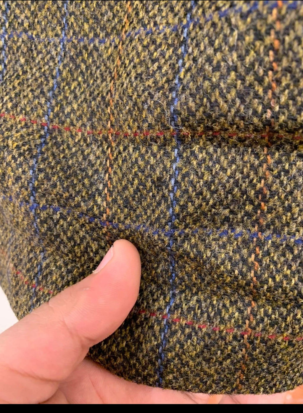 Vintage pure wool handwoven Tweed Windowpane green hunting jacket blazer 44L