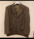 Vintage houndstooth plaid pure wool classic hunting jacket blazer 44R