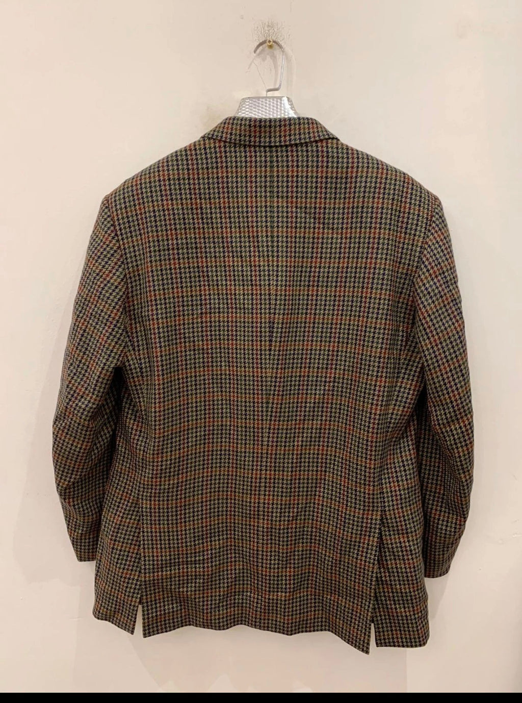Vintage houndstooth plaid pure wool classic hunting jacket blazer 44R