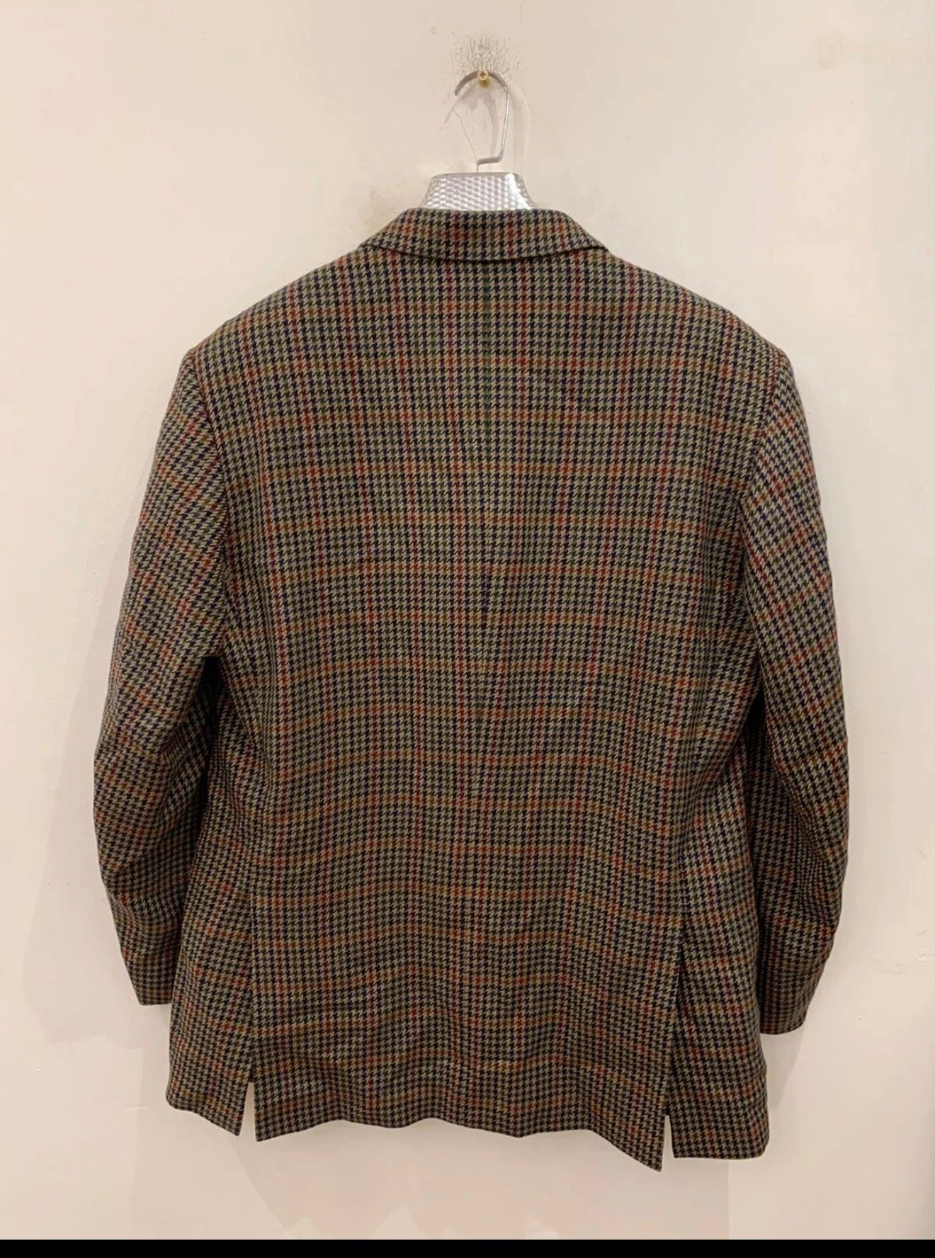 Vintage houndstooth plaid pure wool classic hunting jacket blazer 44R