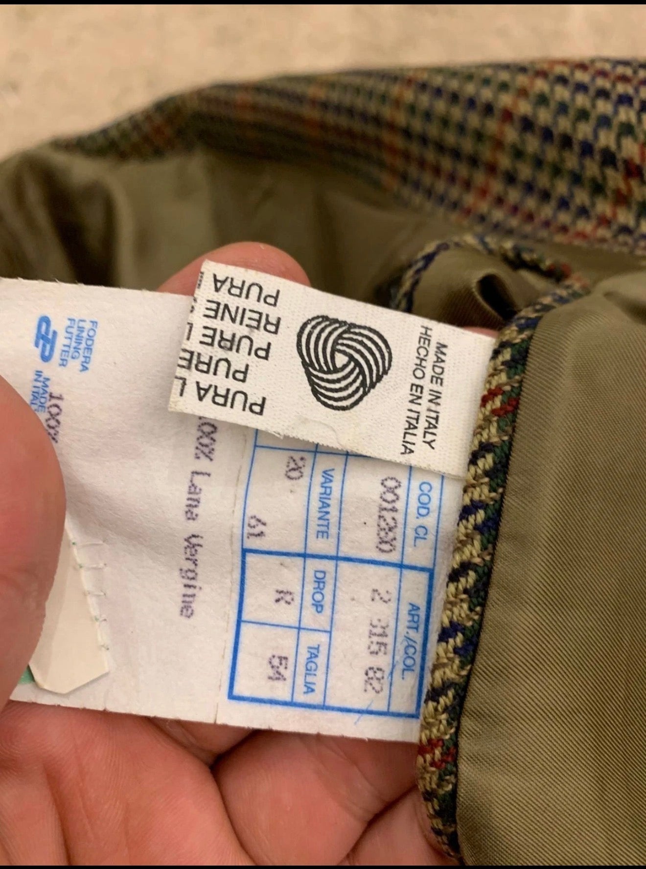 Vintage houndstooth plaid pure wool classic hunting jacket blazer 44R
