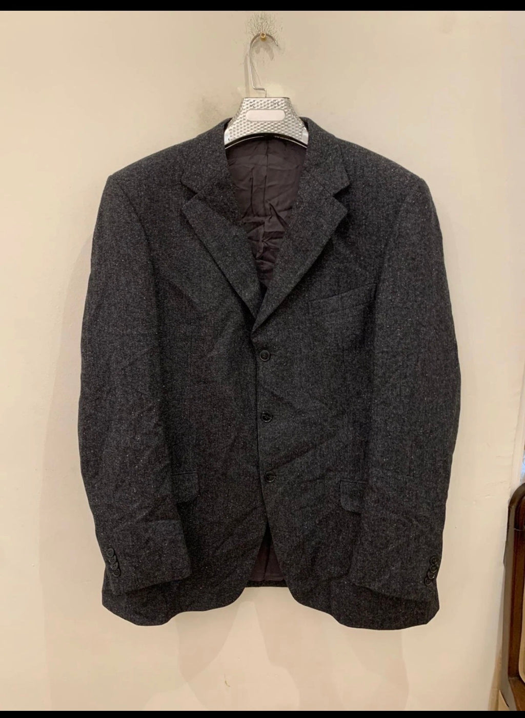 Vintage Ermenegildo Zegna Soft wool cashmere charcoal jacket blazer 44L