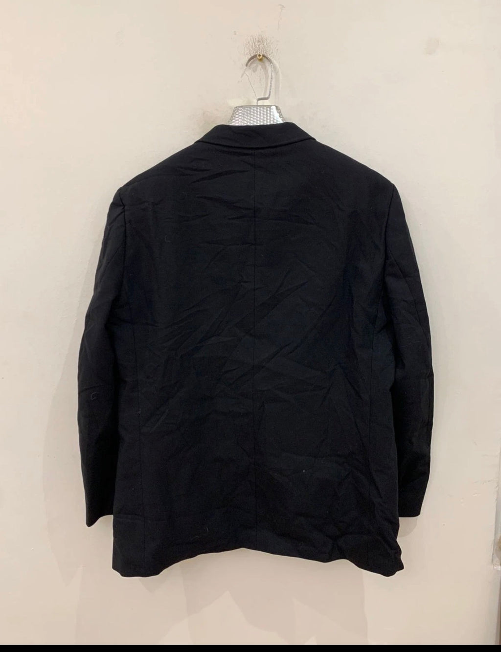 1970s Vintage pure wool peak lapel Stroller black classic jacket blazer 42R