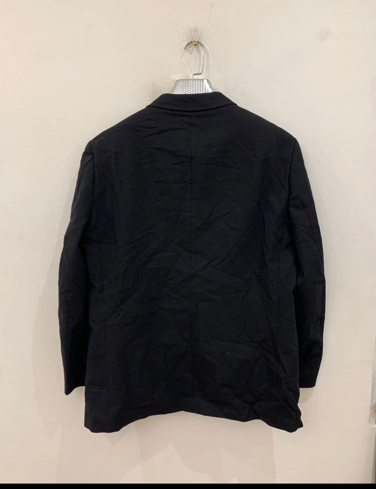 1970s Vintage pure wool peak lapel Stroller black classic jacket blazer 42R