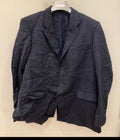 Vintage pure wool herringbone classic blue hunting jacket blazer 48L XL