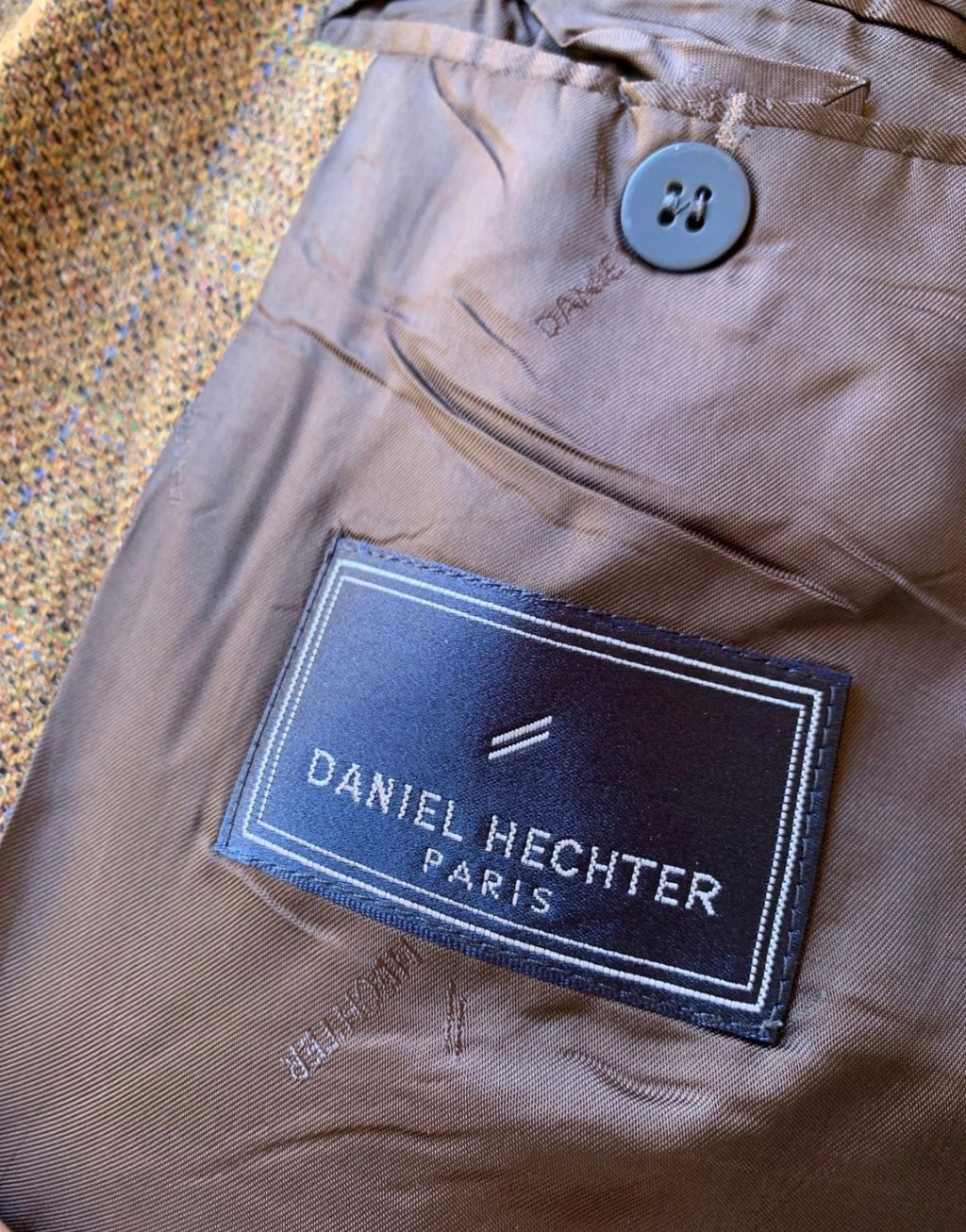 Vintage Daniel Hechter wool mohair classic brown hunting jacket blazer 46R XL