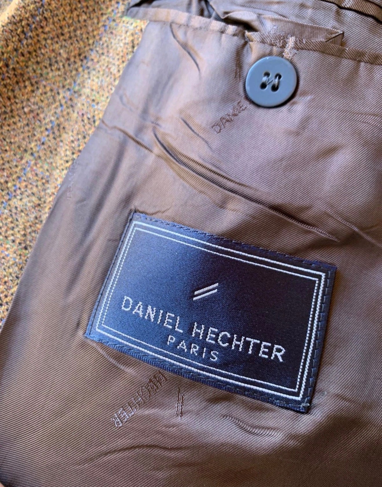 Vintage Daniel Hechter wool mohair classic brown hunting jacket blazer 46R XL