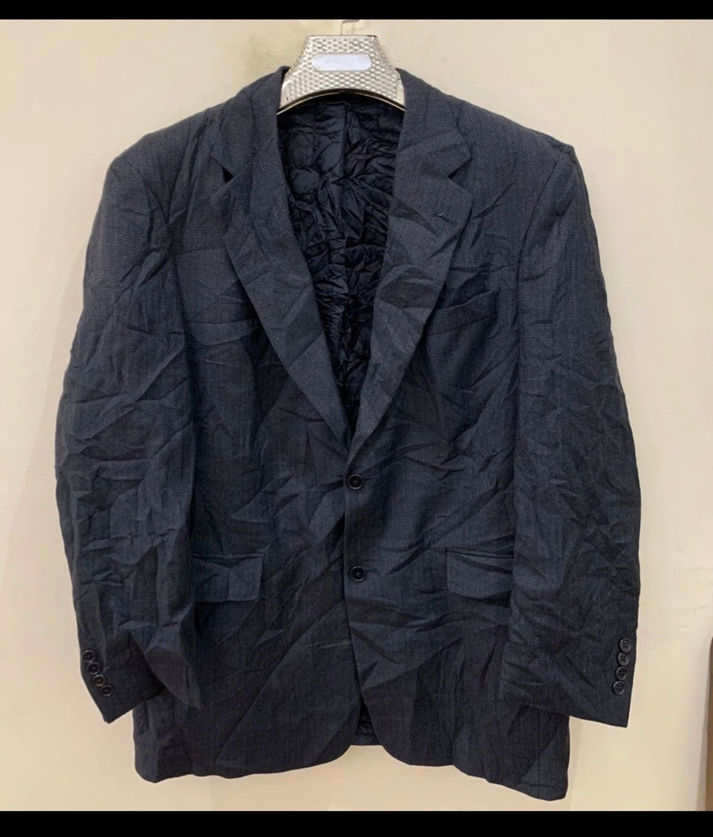 Vintage Daniel Cremieux pure wool herringbone blue jacket blazer 42R