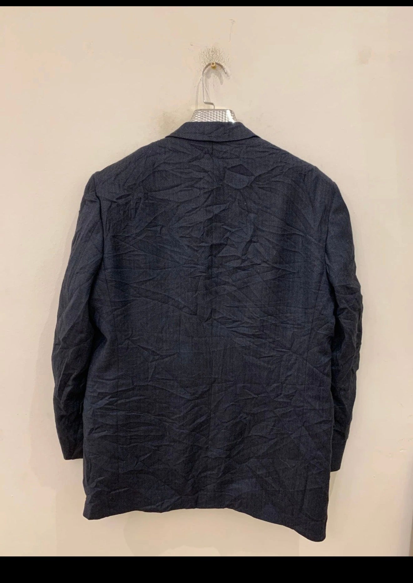 Vintage Daniel Cremieux pure wool herringbone blue jacket blazer 42R