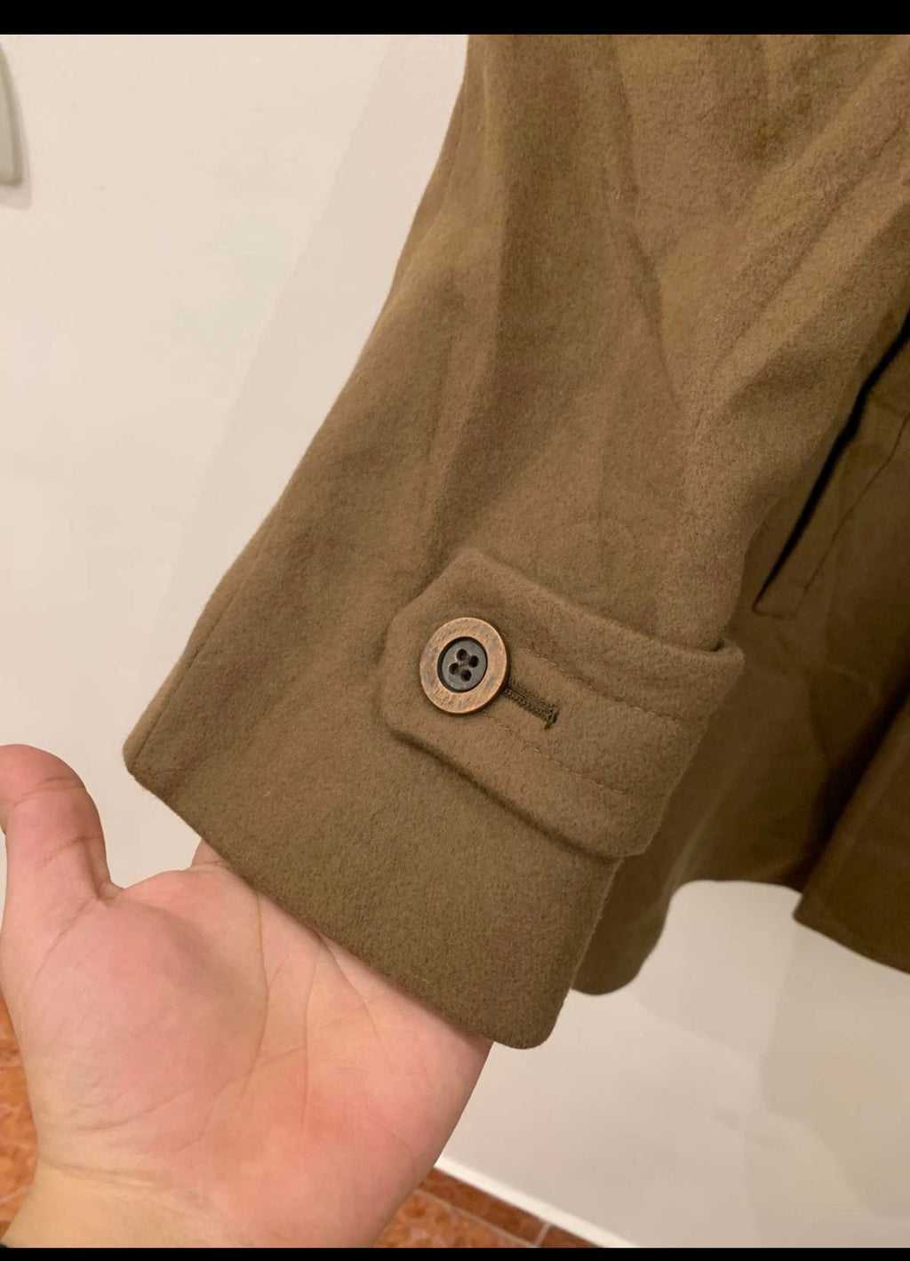 1970s Vintage pure woollen wool classic double breasted pea over coat 40R 40L