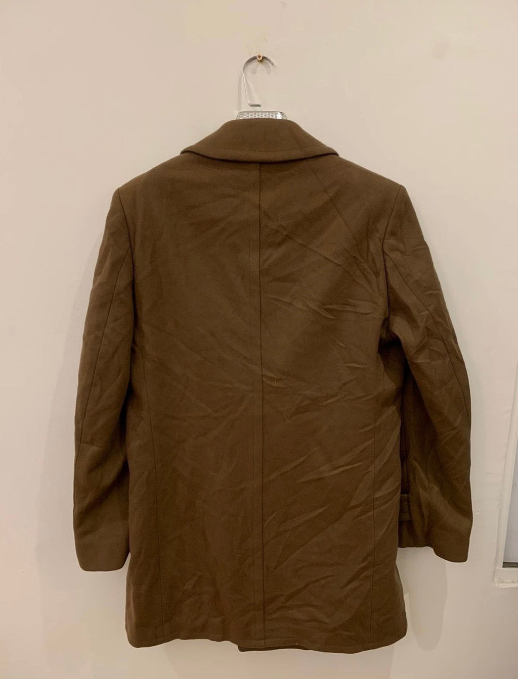 1970s Vintage pure woollen wool classic double breasted pea over coat 40R 40L