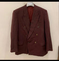 Vintage wool brownish burgundy double breasted classic jacket blazer 44R