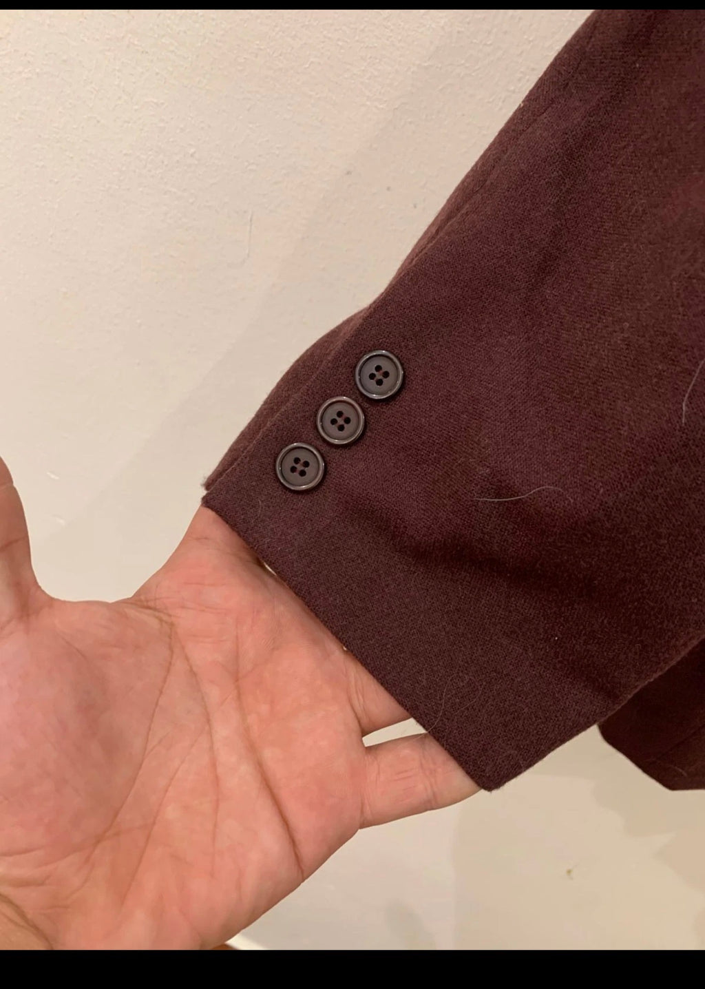 Vintage wool brownish burgundy double breasted classic jacket blazer 44R