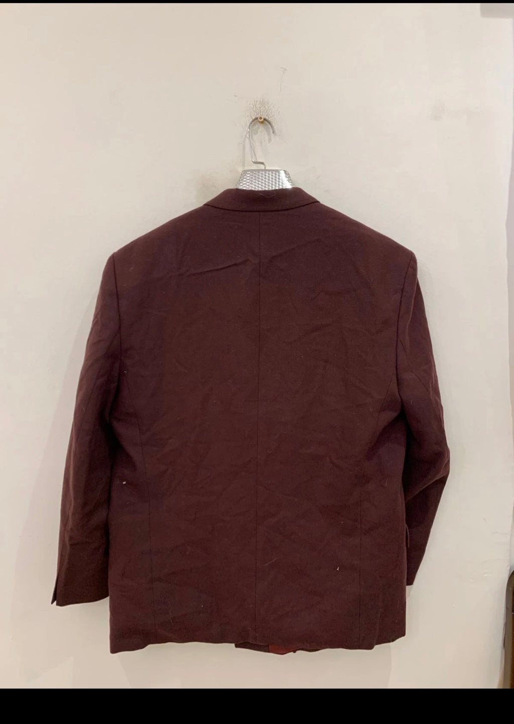 Vintage wool brownish burgundy double breasted classic jacket blazer 44R