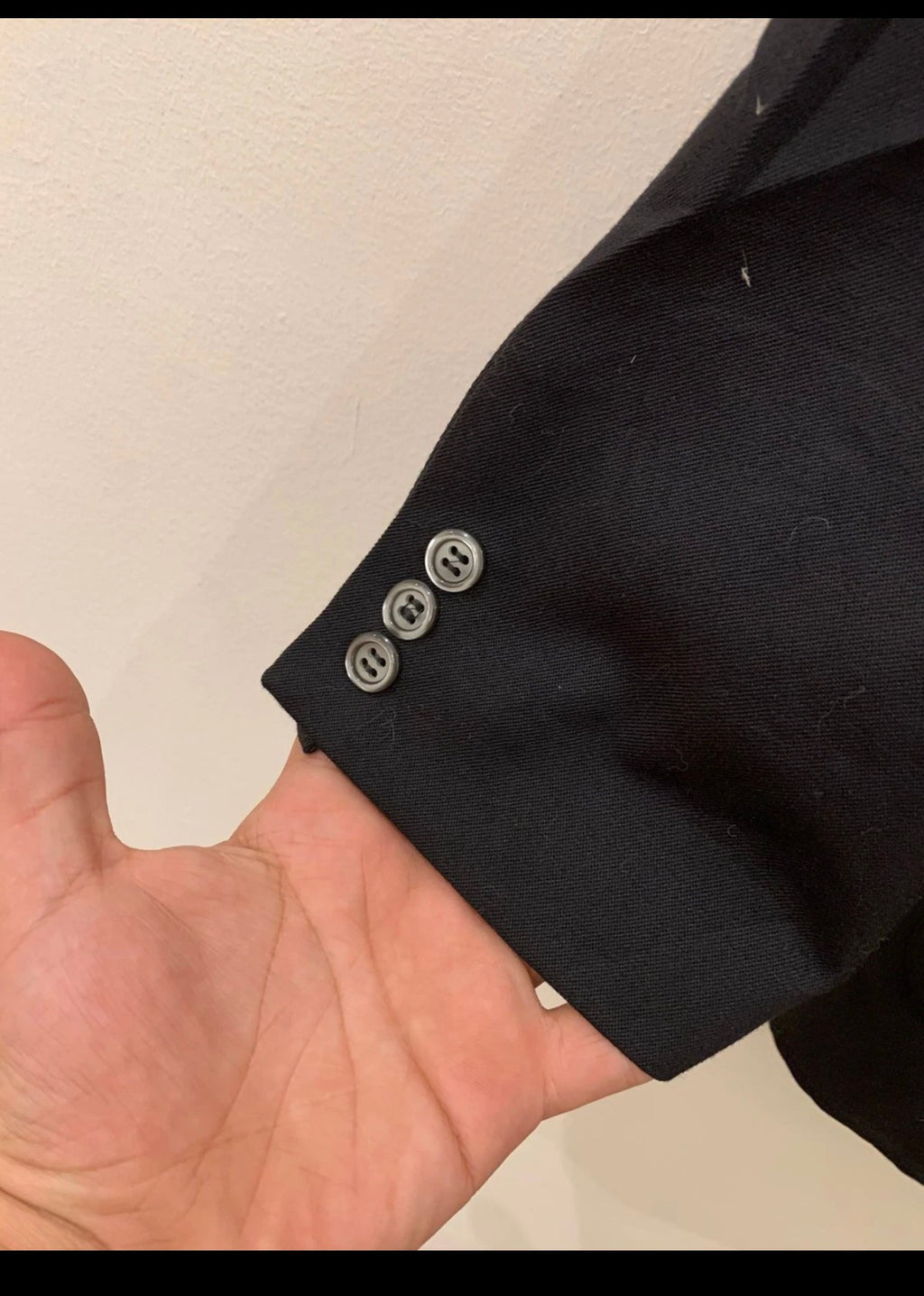 1970s Vintage classic wool blend double breasted black suit jacket blazer 36R