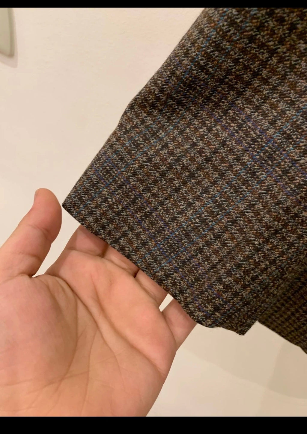 1970s Vintage houndstooth plaid worsted wool classic brown jacket blazer 40R 40S