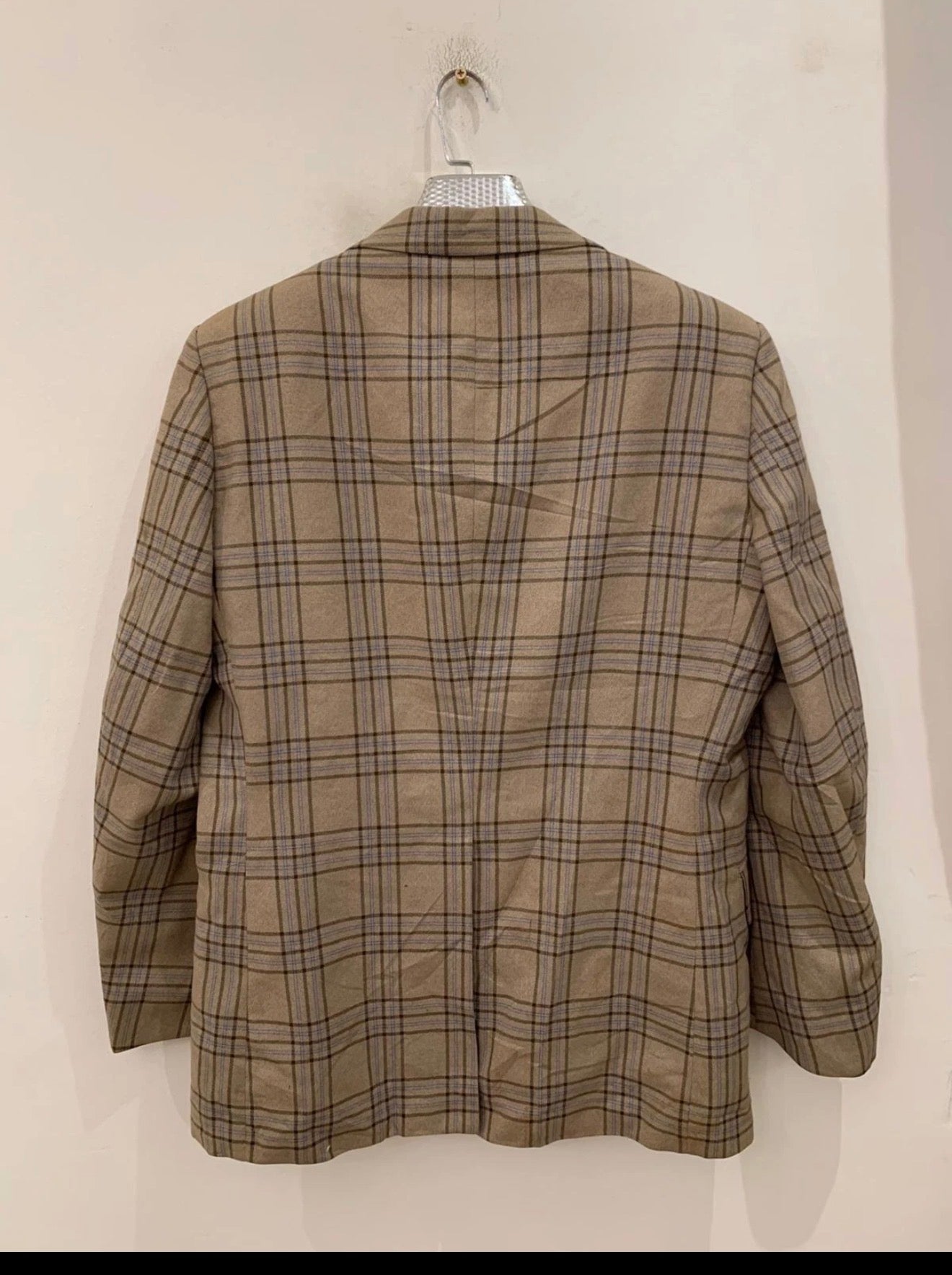 1970s Vintage plaid worsted wool classic rockabilly disco jacket blazer 42R 42L