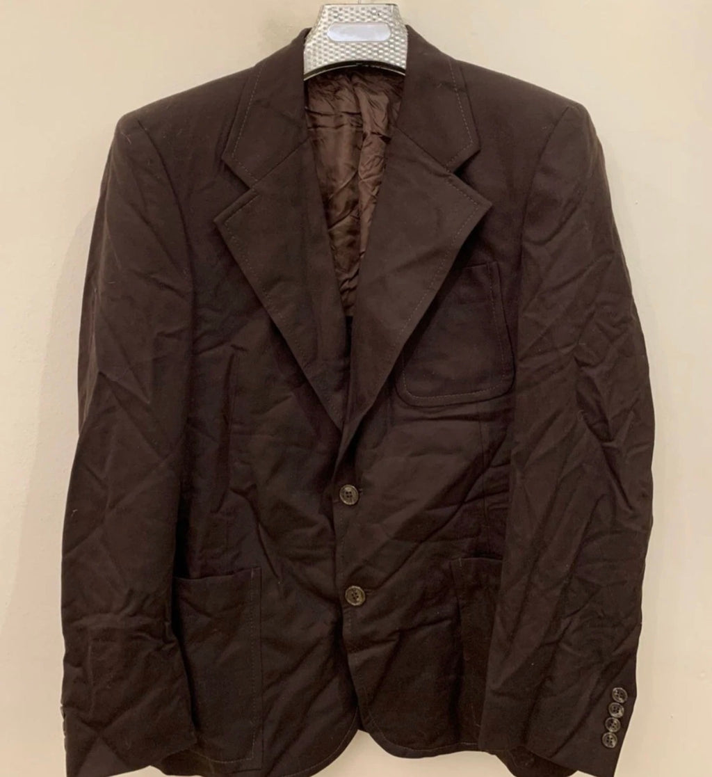 1970s Vintage wool silk classic brown rockabilly disco jacket blazer 40R
