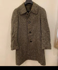 1970s vintage pure wool tweed classic brown raglan over coat 46R XL