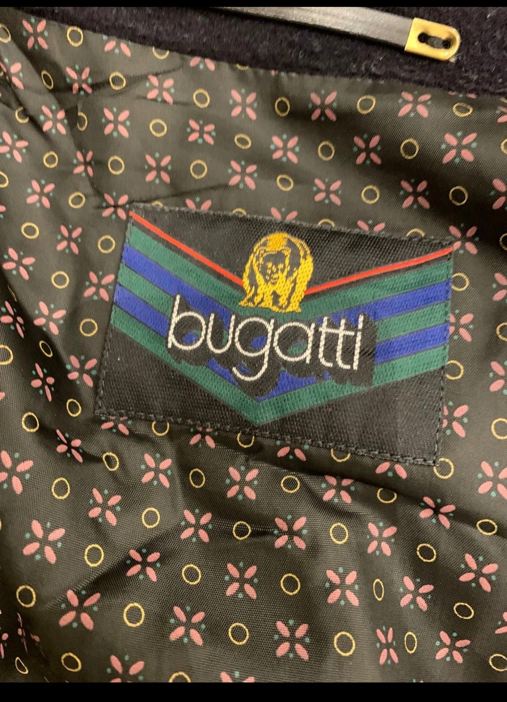 Vintage Bugatti pure wool belted navy classic Loden over coat 46R XL