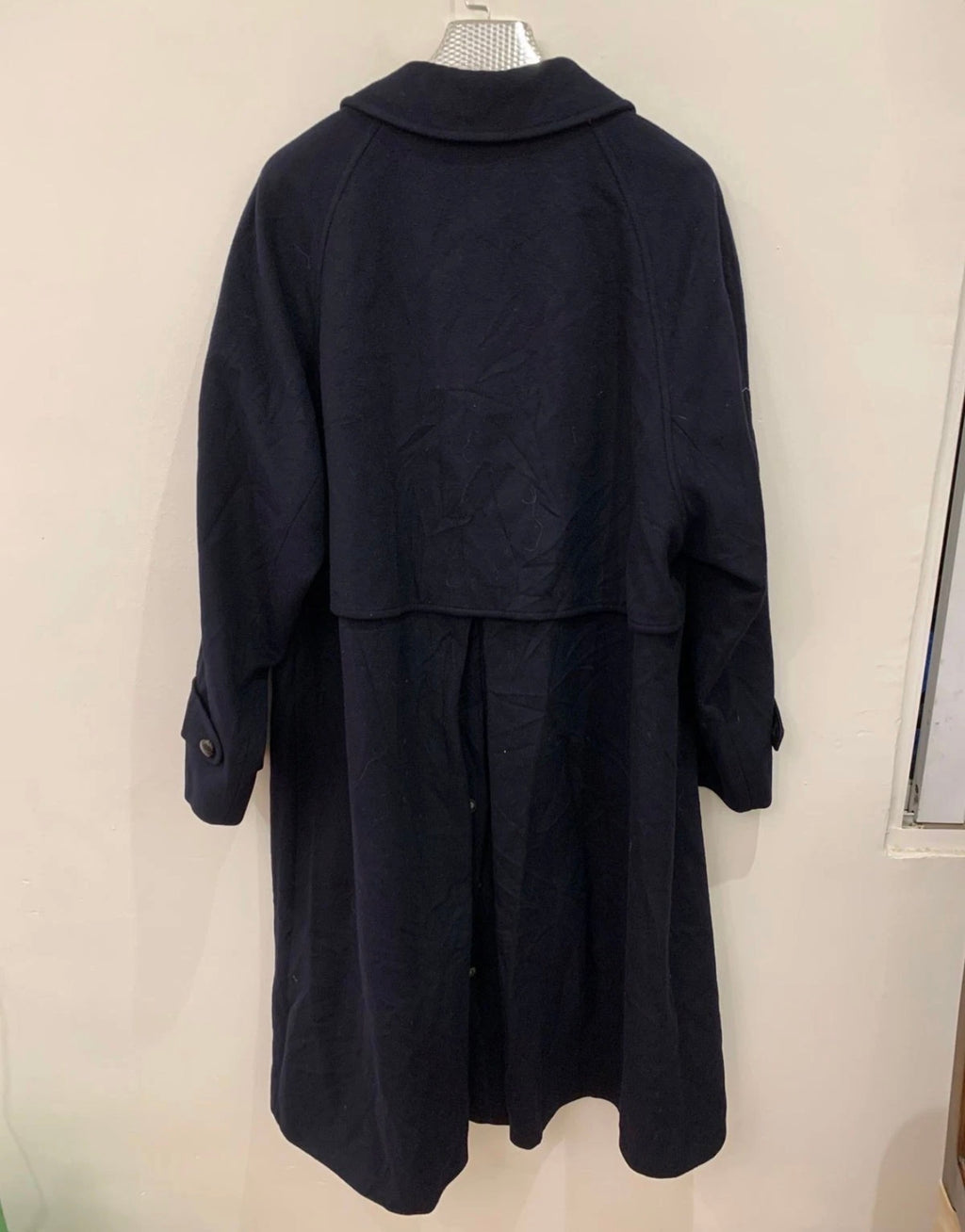 Vintage Bugatti Loden wool Alpaca blend classic navy Raglan over coat 46R XL