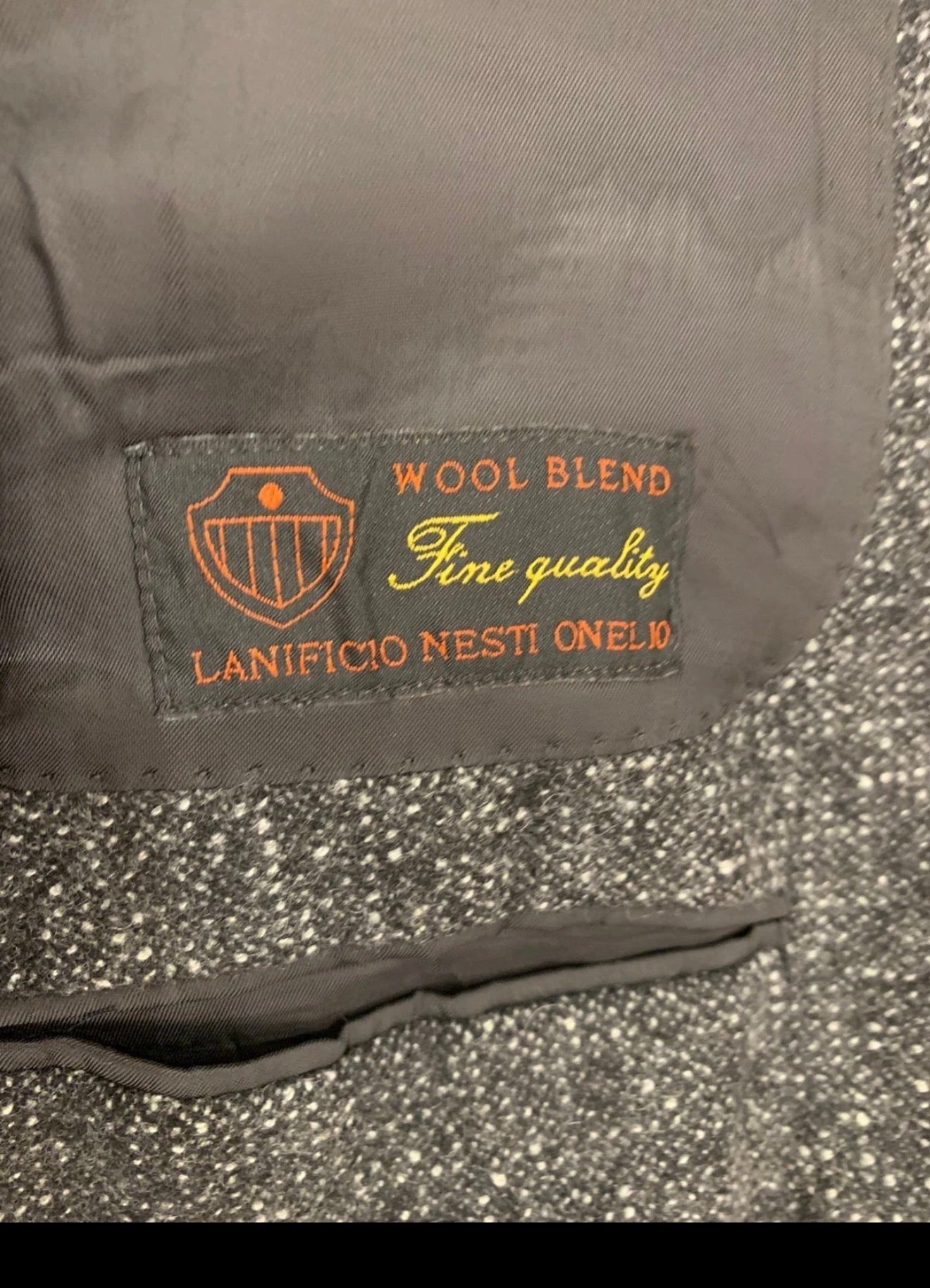 Vintage wool blend charcoal double breasted classic over coat 40R 40L