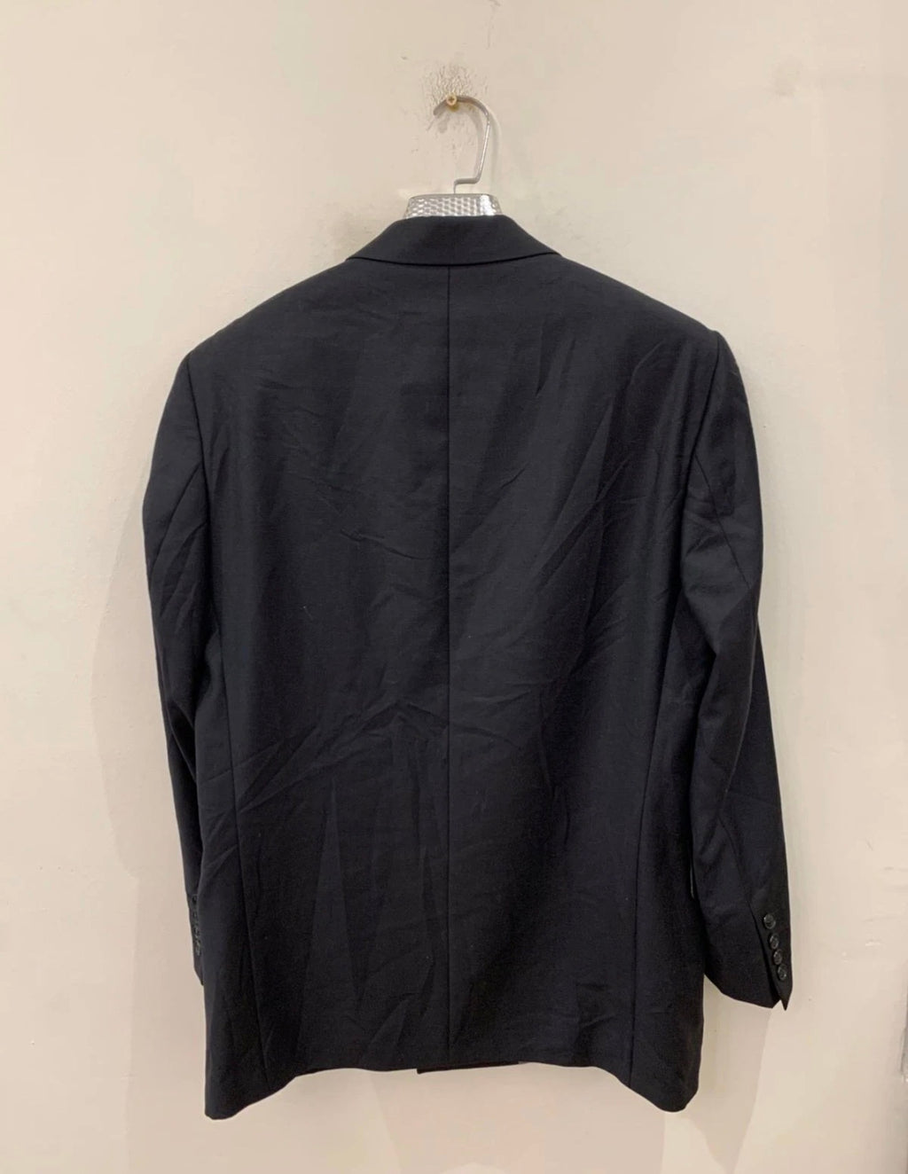 Vintage Superfine pure wool double breasted gangster Charcoal suit 40R