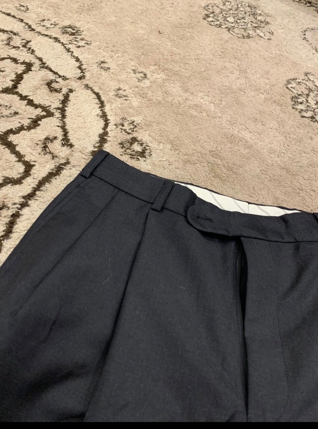 Vintage Superfine pure wool double breasted gangster Charcoal suit 40R
