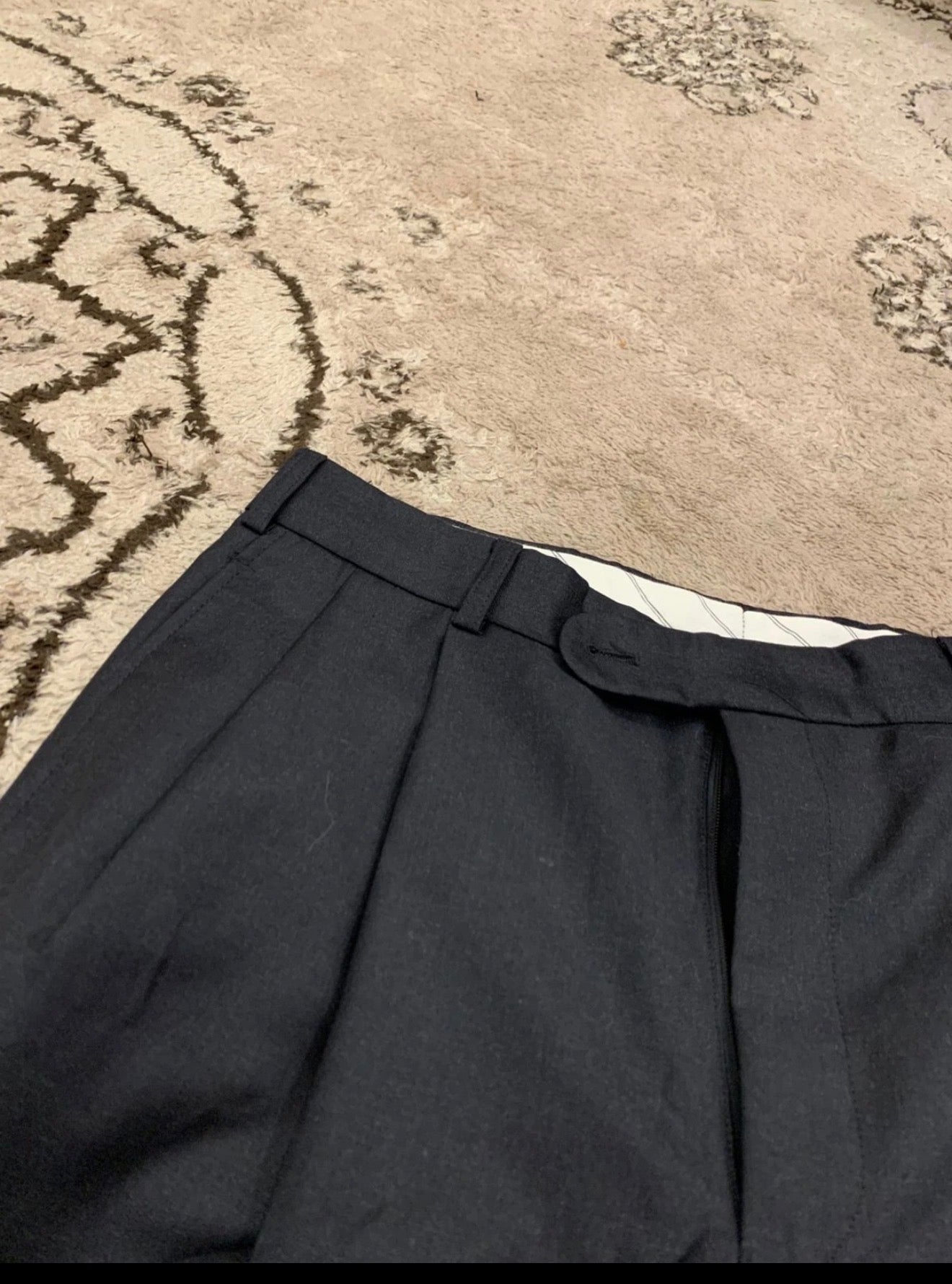 Vintage Superfine pure wool double breasted gangster Charcoal suit 40R