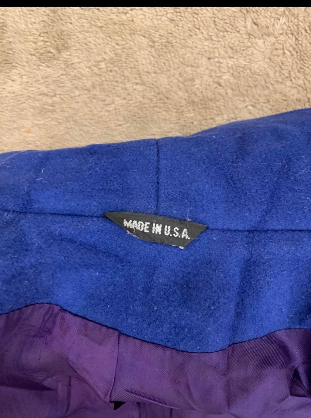 Vintage pure wool double breasted Azure blue shawl lapel over coat 40 10 M