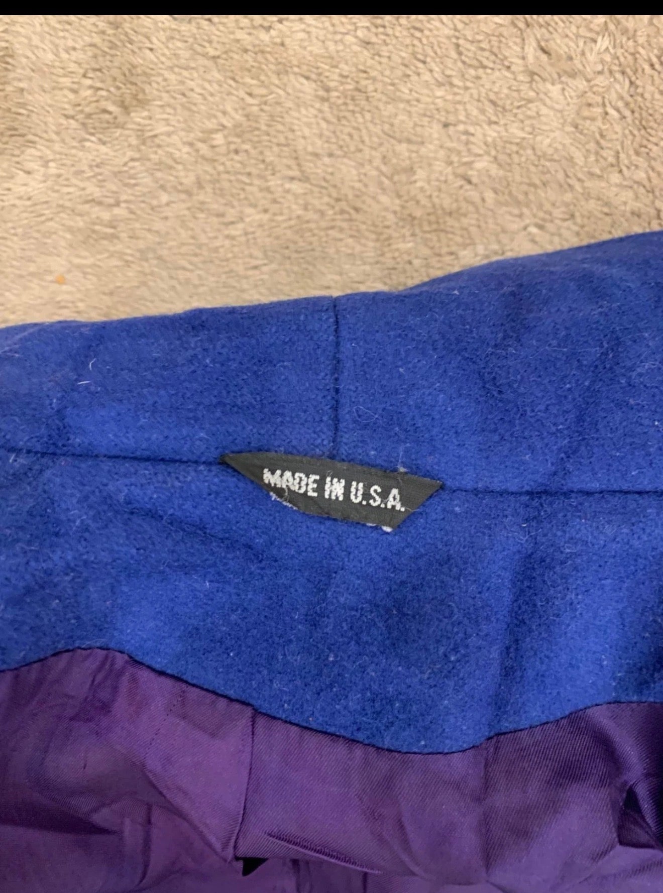 Vintage pure wool double breasted Azure blue shawl lapel over coat 40 10 M