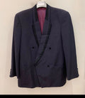 Vintage wool blend double breasted navy Tuxedo night classic suit 44R