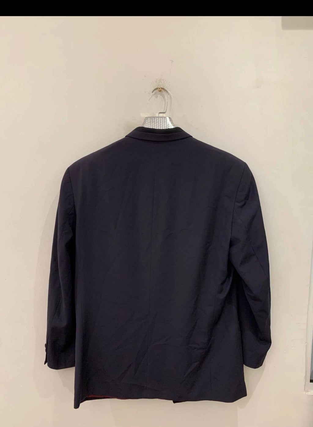 Vintage wool blend double breasted navy Tuxedo night classic suit 44R