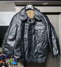 Vintage classic Genuine Real Leather black jacket sweater 46R 46S XL